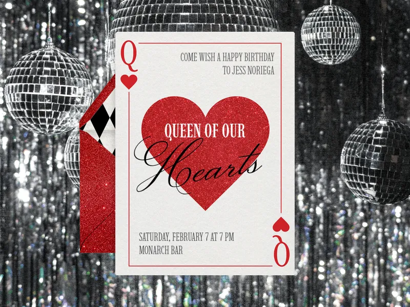 Big Hearted Queen Invitation premium template design