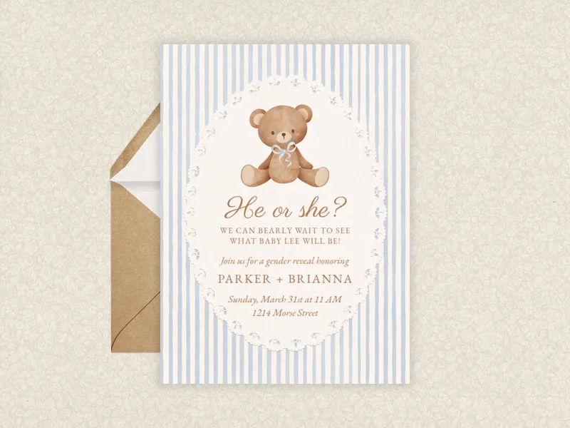 Sweet Teddy - baby - Invitation