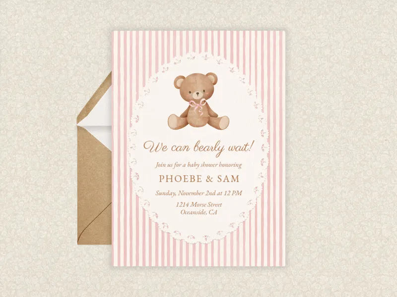 Sweet Teddy - baby_shower - Invitation