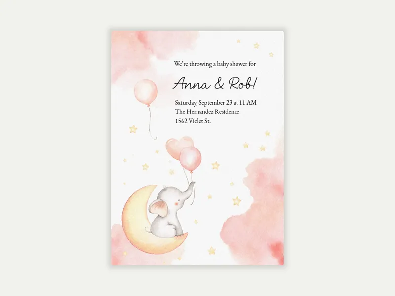 Baby Elephants - couples_baby_shower - Invitation