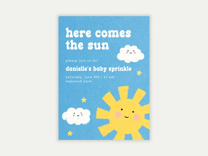 Smiley Sunshine Invitation free template design