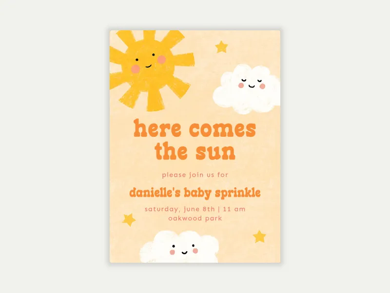 Smiley Sunshine Invitation free template design