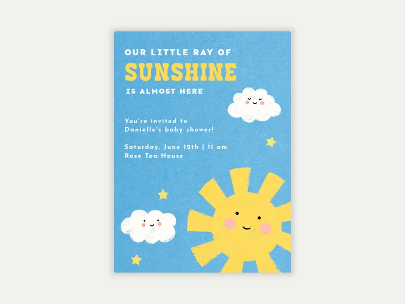 Smiley Sunshine Invitation free template design
