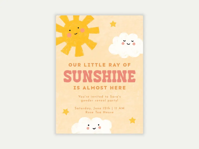 Smiley Sunshine Invitation free template design