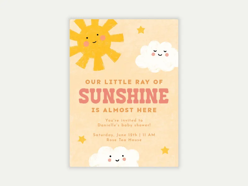 Smiley Sunshine Invitation free template design