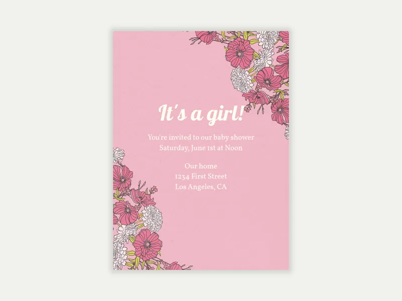 Springtime Baby Invitation free template design