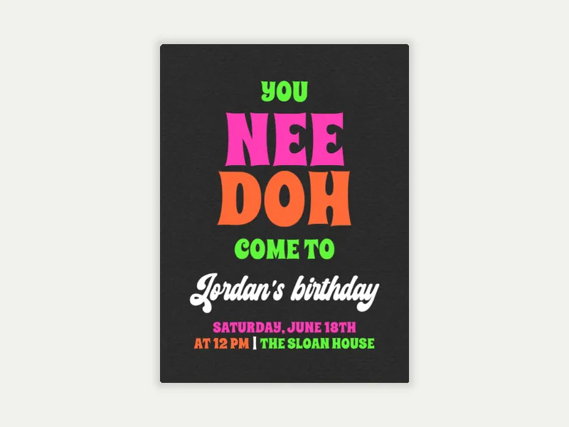 Sensory Neon - kids_and_teens - Invitation