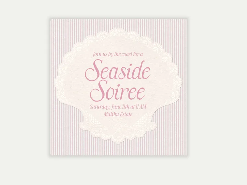 Shell Doily - bachelorette - Invitation