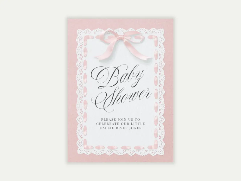 Baby Ribbon Invitation free template design