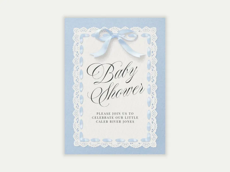 Baby Ribbon Invitation free template design