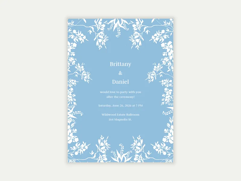 Dusty Blue Invitation free template design