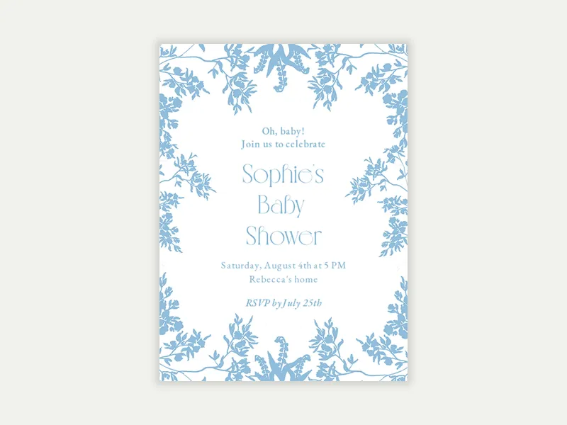 Dusty Blue Invitation free template design