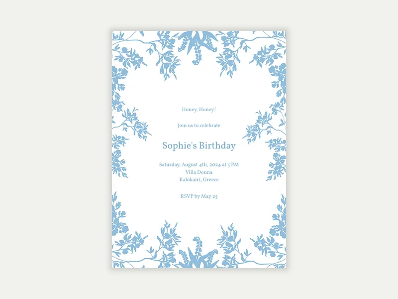 Dusty Blue Invitation free template design