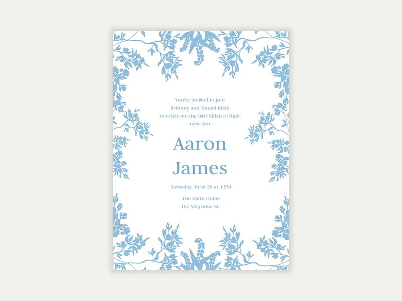 Dusty Blue Invitation free template design