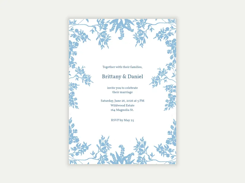 Dusty Blue Invitation free template design