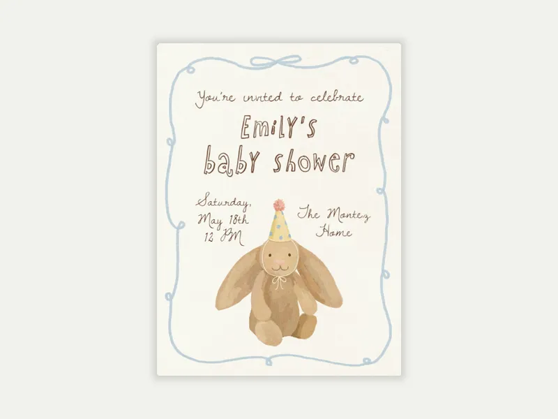 Snuggle Bunny - baby - Invitation