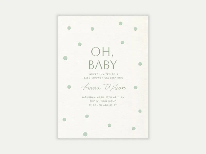Oh Baby Polka Dot - sip_and_see - Invitation
