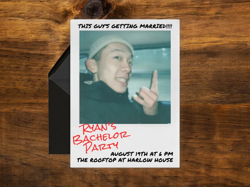 Instant Classic (Photo) - bachelor - Invitation