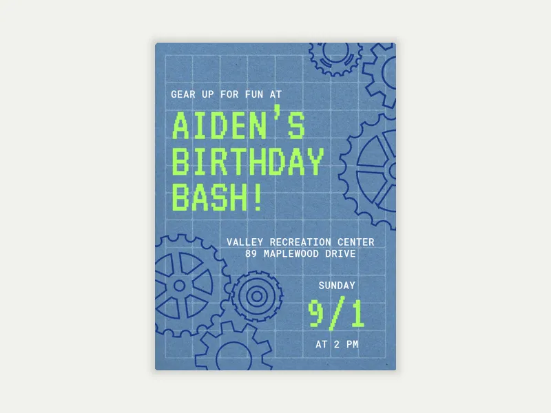 Mechanics of Fun Invitation free template design