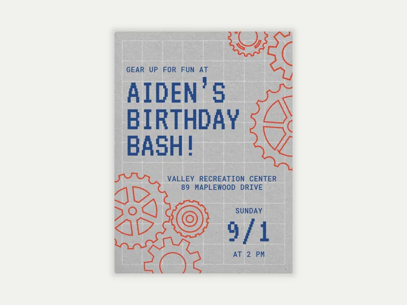 Mechanics of Fun Invitation free template design