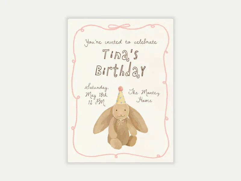 Snuggle Bunny Invitation free template design