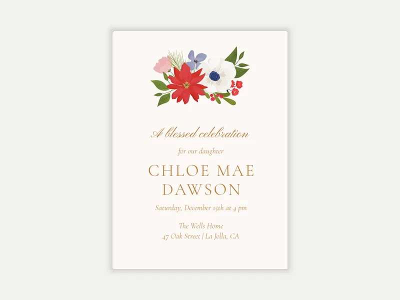 Seasonal Blooms Invitation free template design