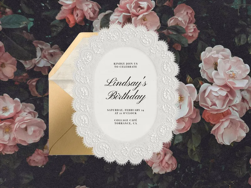 Elegant Lace - galentines_day - Invitation