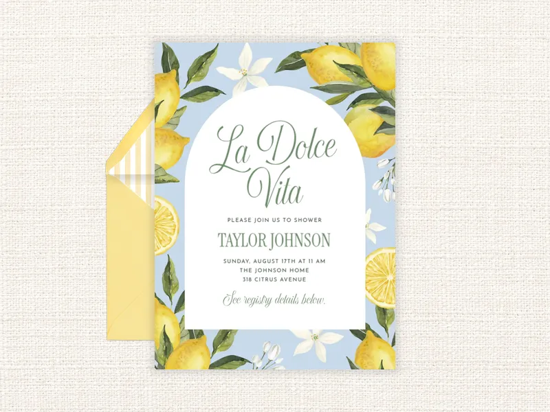 Lemons & Blossoms Invitation premium template design