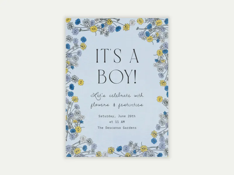 Springtime Baby Invitation free template design