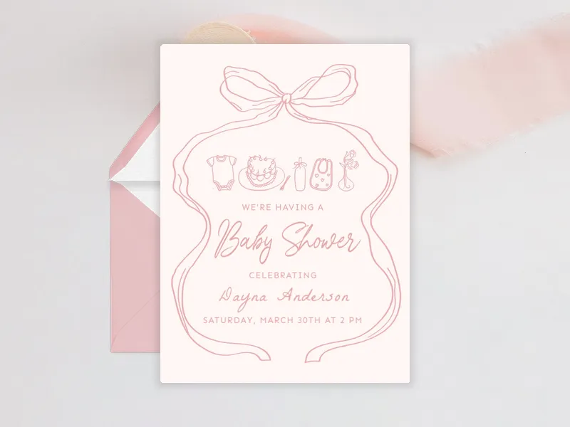 Dainty Ribbon Invitation premium template design