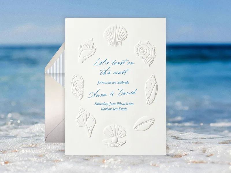 Embossed Shells - featured - Invitation