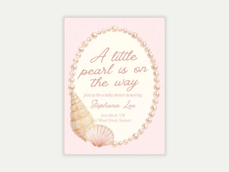 String of Pearls - bachelorette - Invitation