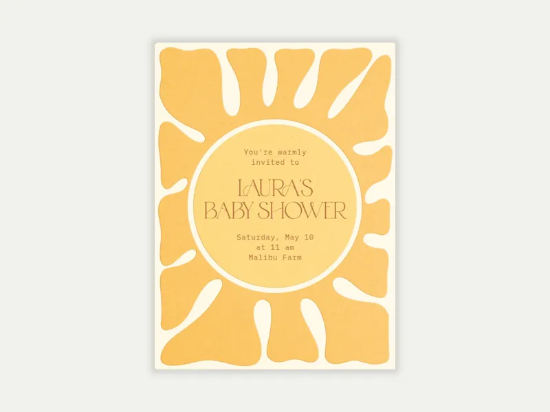 Our Little Sunshine Invitation free template design