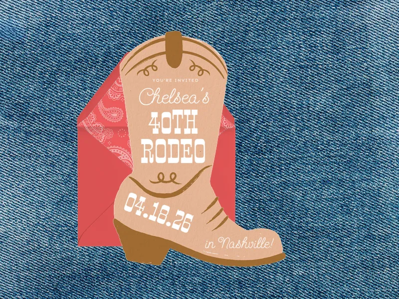 Boots Down Invitation premium template design