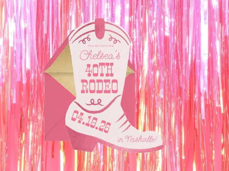 Cowboy Boots Invitation premium template design