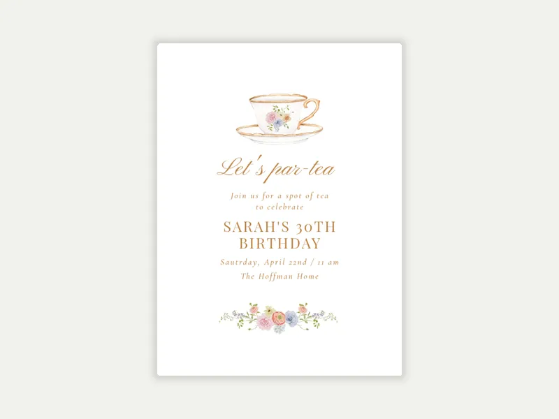 Garden Tea Invitation free template design
