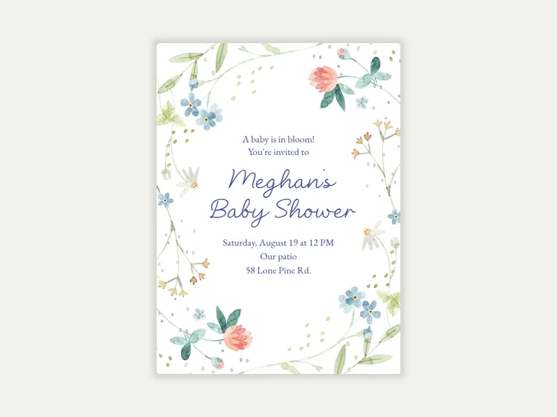 Watercolor Wildflowers Invitation free template design