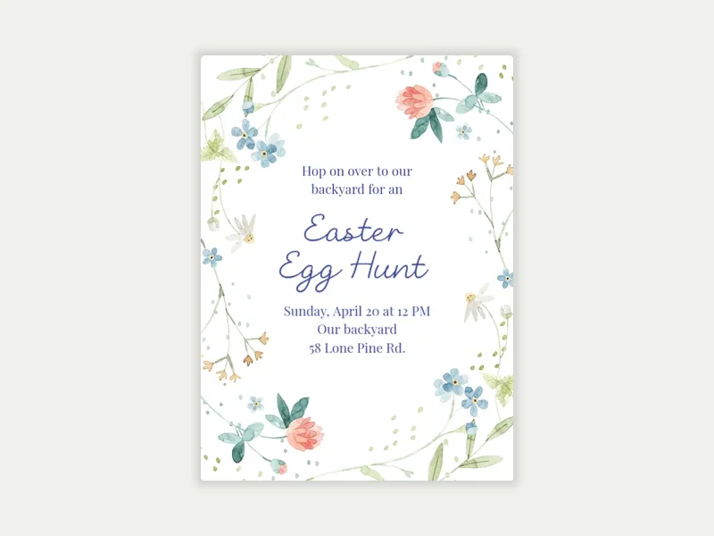 Watercolor Wildflowers Invitation free template design