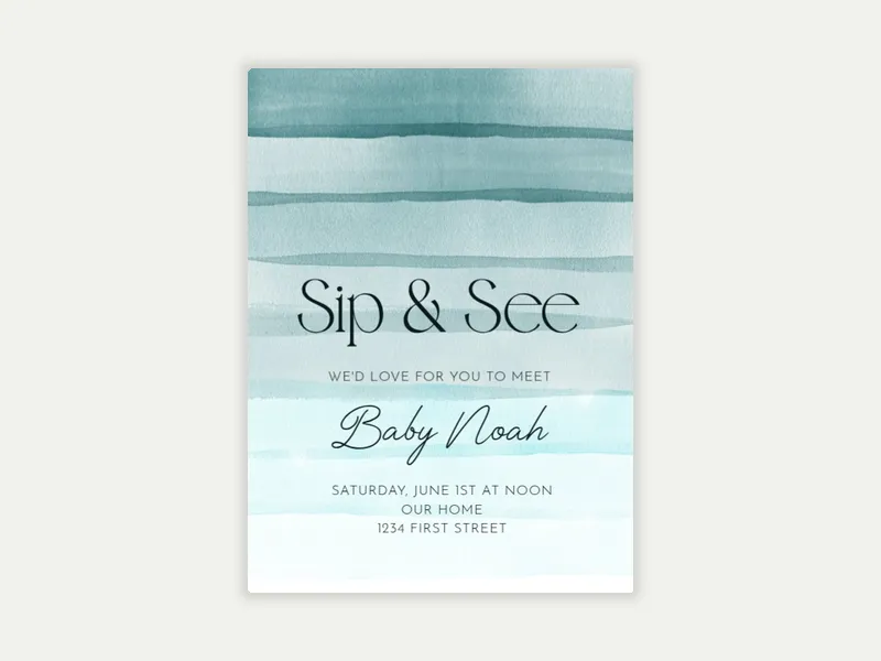Watercolor Veils - sip_and_see - Invitation