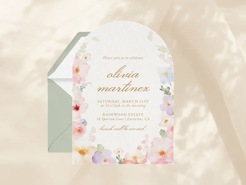 Pastel Flowers - baby_sprinkle - Invitation