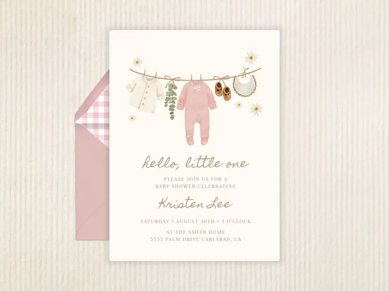 Daisies & Darling Duds - baby_sprinkle - Invitation