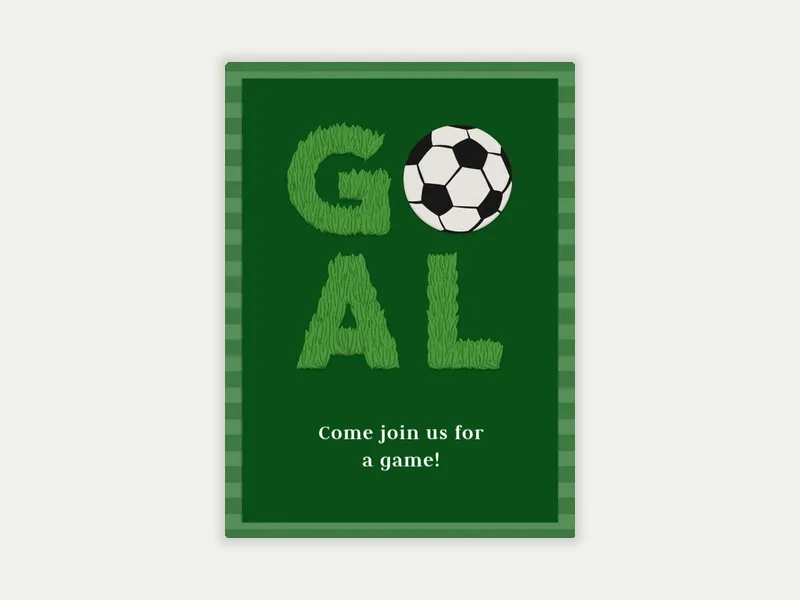 Soccer Goal Grass Invitation free template design