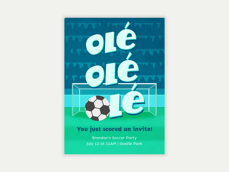 Soccer Ball Ole - soccer - Invitation
