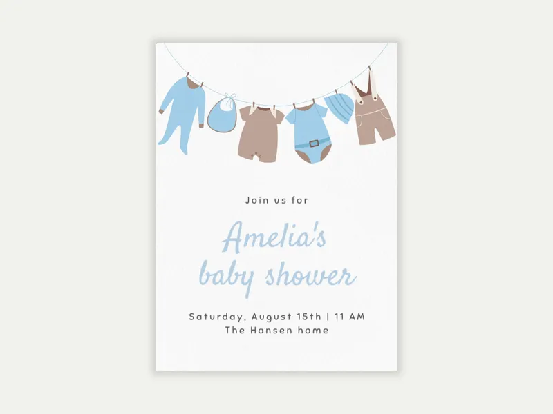 Baby Clothesline - baby_shower - Invitation
