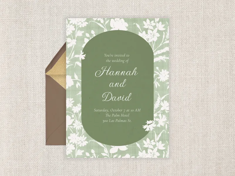 Laura Ashley: Rye Sage Green Invitation premium template design