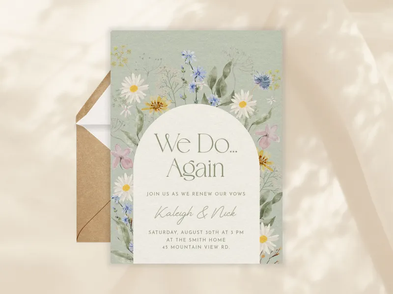 Delicate Florals Invitation premium template design