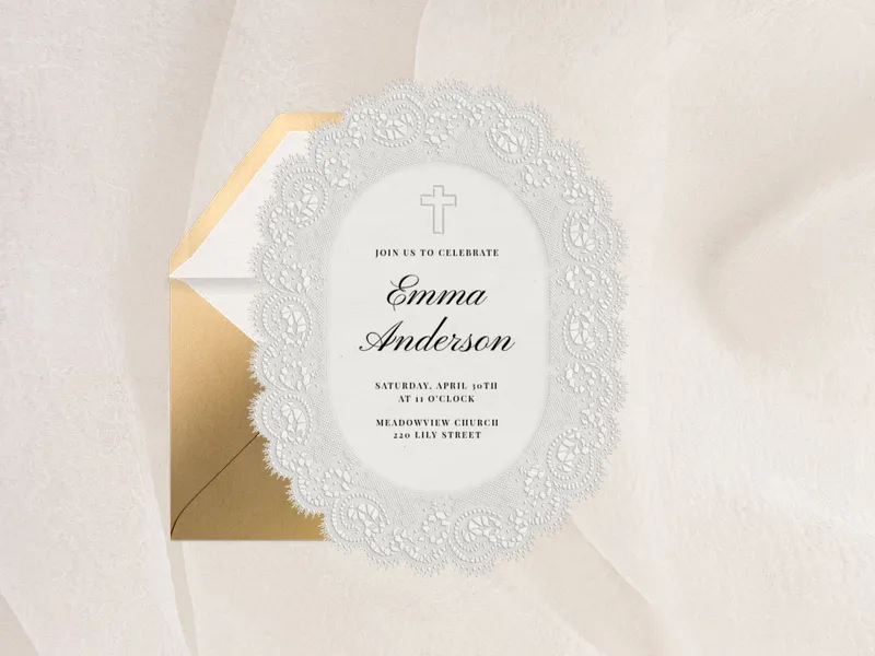 Elegant Lace - confirmation - Invitation
