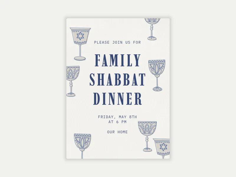 Pass That Wine Over - shabbat - Invitation