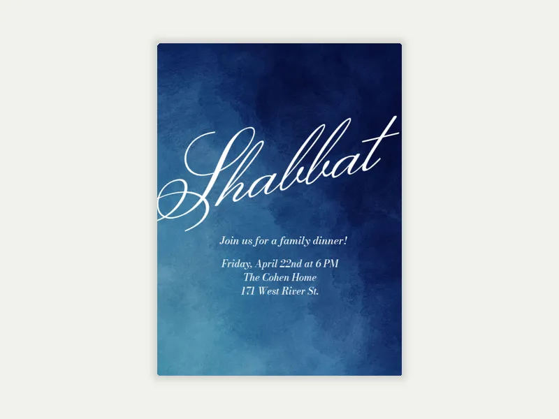 Shabbat - shabbat - Invitation