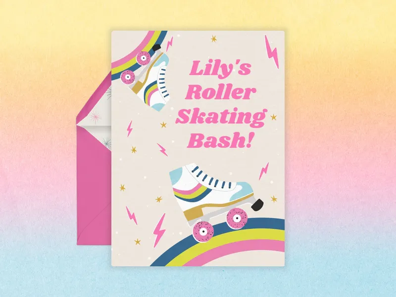 Roller Boogie Bash Invitation premium template design
